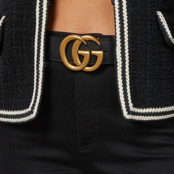 Gucci 2015 re-edition Marmont wide GG buckle belt size 80 - Picture 2 of 8
